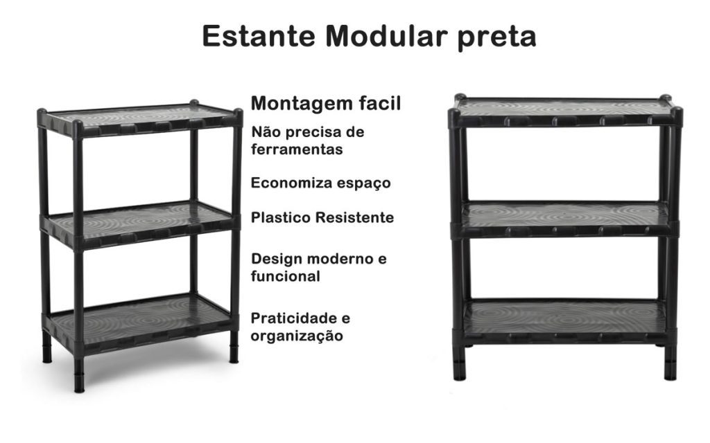 estante preta modular